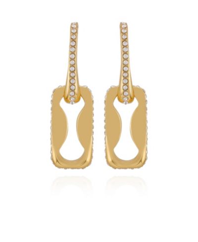 Vince Camuto Золотистые серьги с переплетающимися звеньями и паве