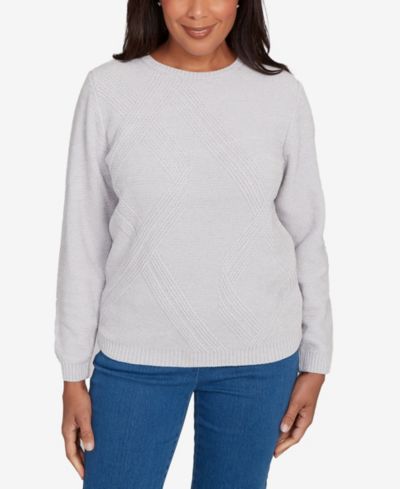 Alfred Dunner Women's  Classic Cable Chenille Pullover Sweater