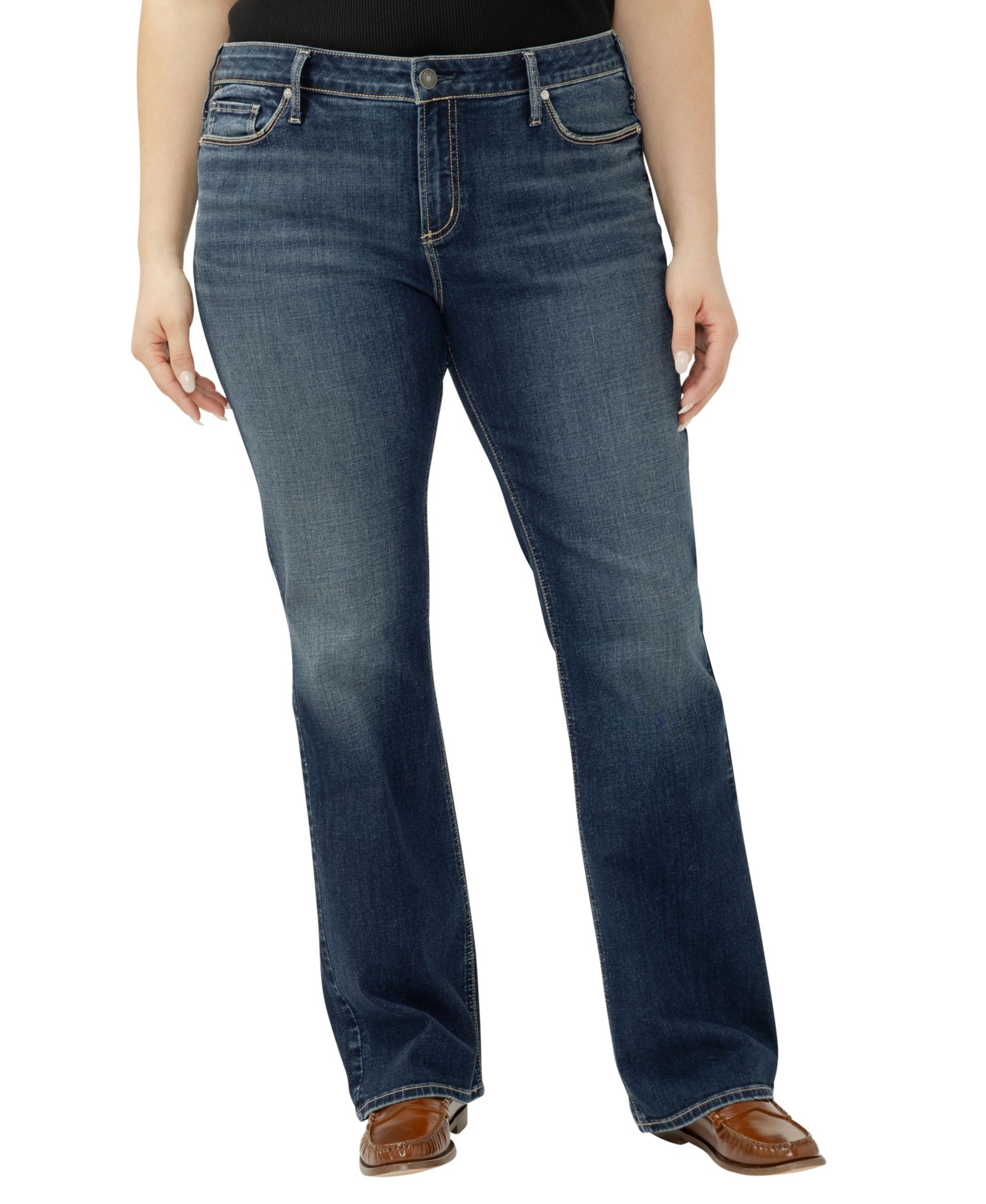 Silver Jeans Co. Plus Size Джинсы Elyse с завышенной талией, bootcut