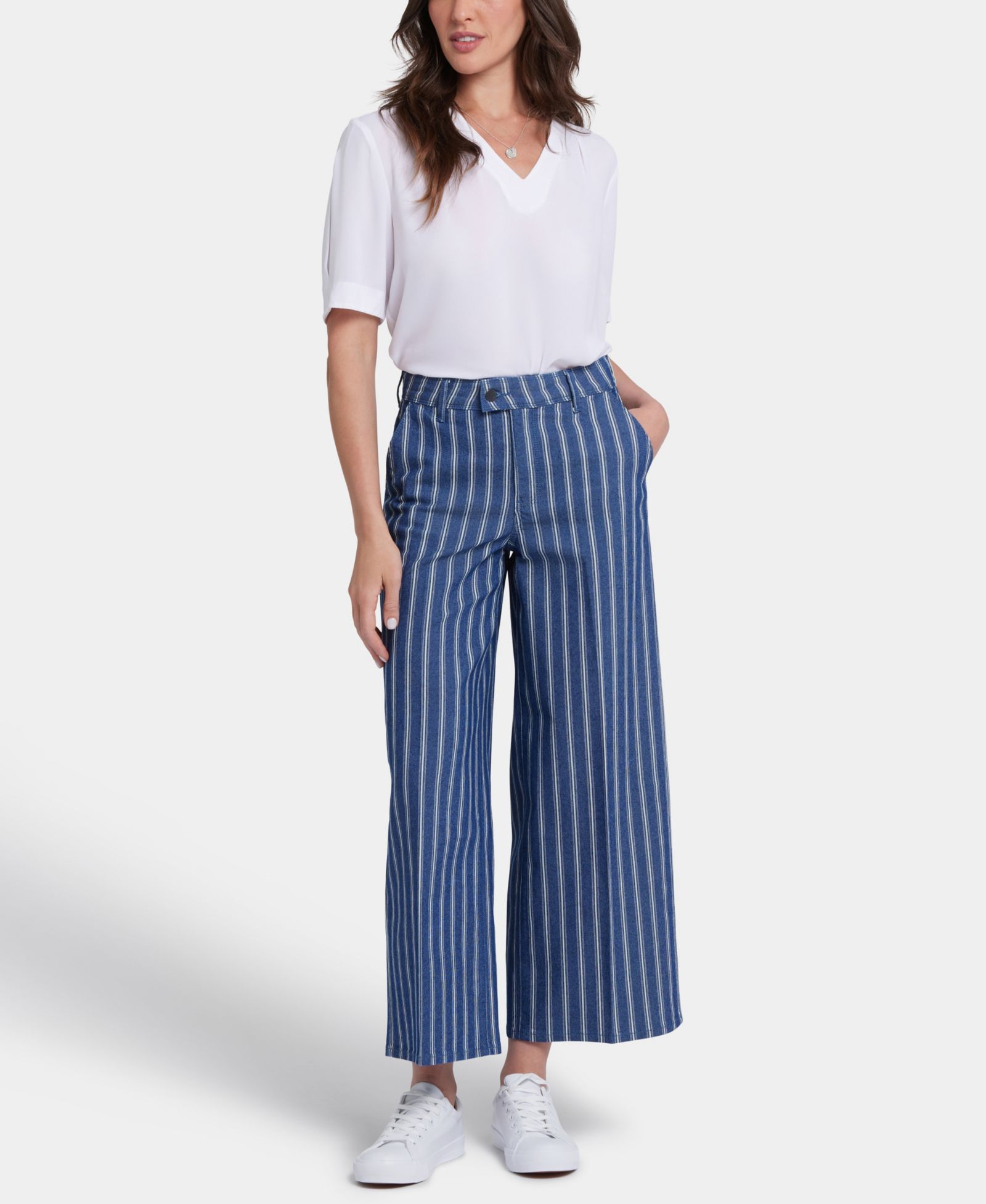 NYDJ Women's Mona Wide Leg Trouser Ankle Jeans