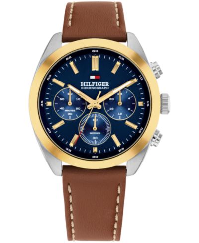 Tommy Hilfiger Мужские хронограф часы на кожаном ремешке, 40mm