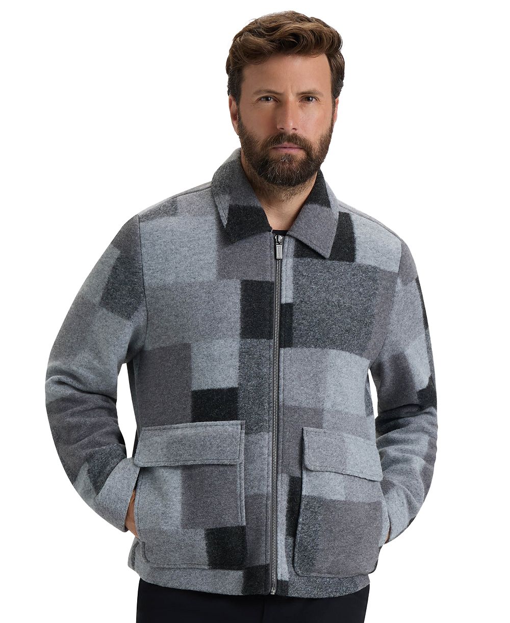 Hunter Men's Elias Boiled Wool Zip-Up Regular-Fit Jacket