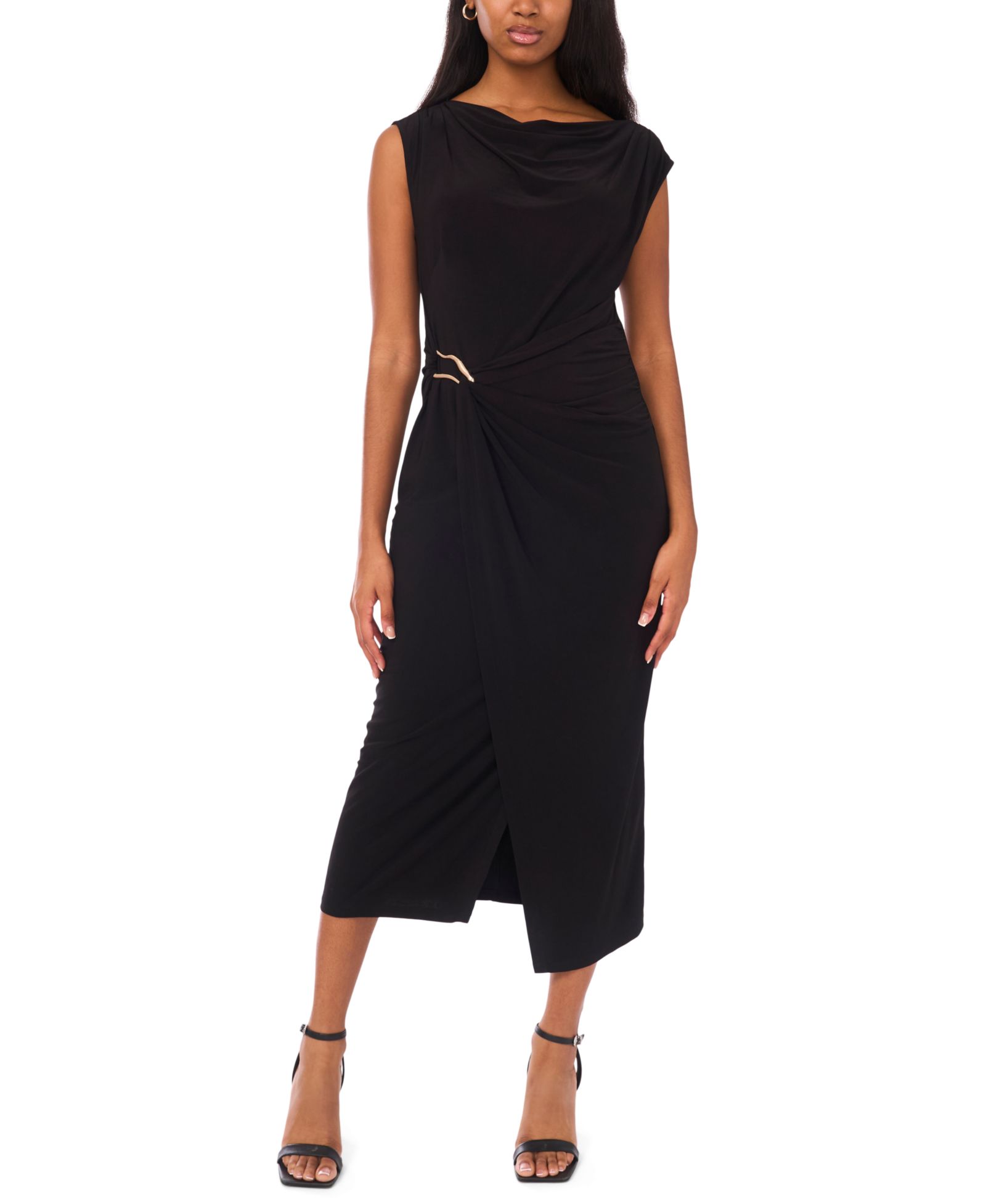 Женское платье MSK Sleeveless Boat Neck Ponté-Knot Wrap Midi
