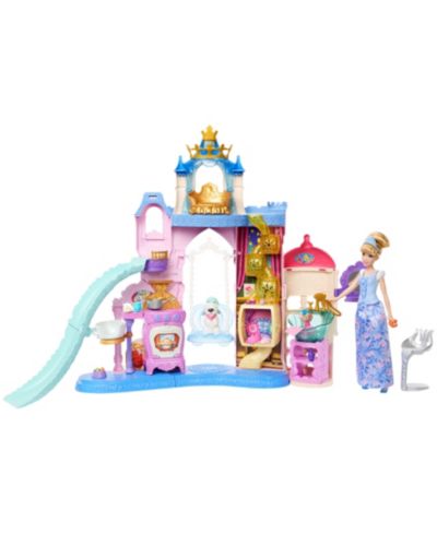 Disney Princess Cinderella Pet Palace Fashion Doll 20-Piece Playset, Ages 3+