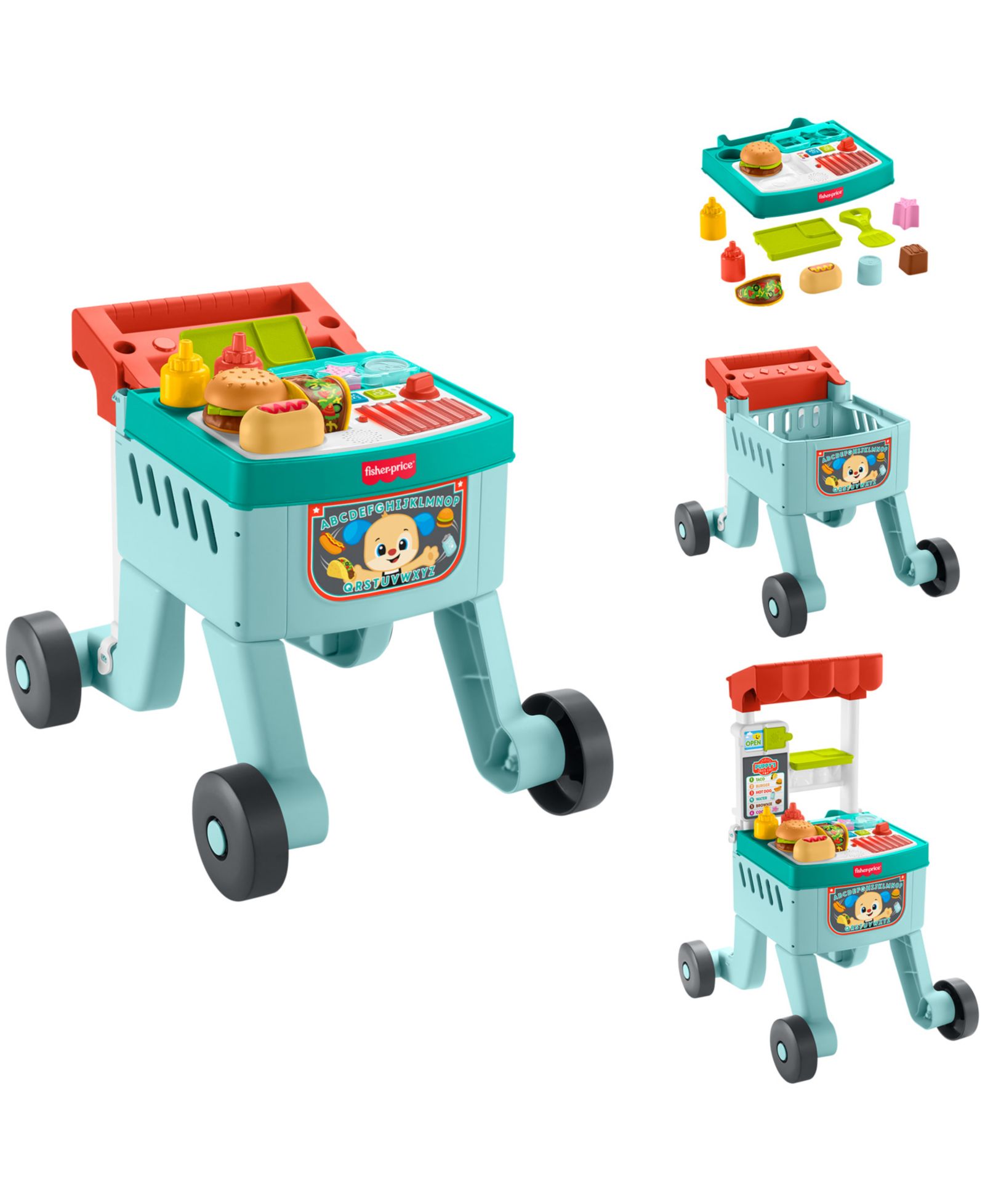 Fisher Price Laugh and Learn 4-in-1 Snack Cart Walker, 14 игровых элементов