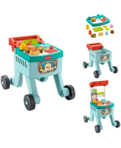 Fisher Price Laugh & Learn 4-in-1 Snack Cart Walker, 14-Piece