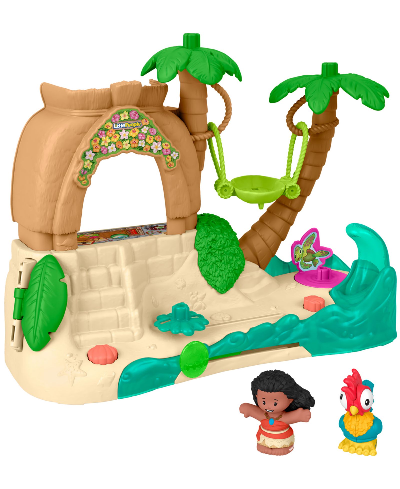 Little People Disney Princess Moana Adventure Village Playset with 2 Figures, Ages 1.5-5 Years