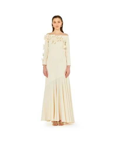 AMRI Женское вечернее платье Off-The-Shoulder Floral Embellished Flary Gown