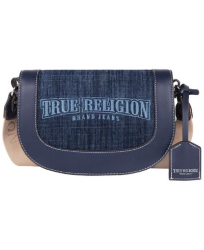 True Religion сумка-седло с логотипом, темный деним