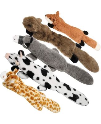 Nocciola 5 PCS Jungle Series Crinkle Dog Toys, No Stuffing Squeaky Dog Toys with Double Layer Reinforced Fabric,Christmas gift