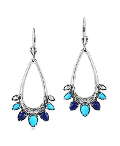 American West Jewelry серьги с камнями Sterling Sleeping Beauty и Lapis