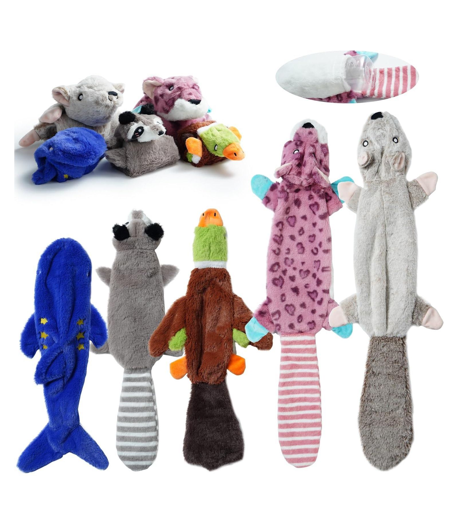 Nocciola Игрушка для собак Jungle Series Plus Squeaky Stuffless с карманом для бутылочки