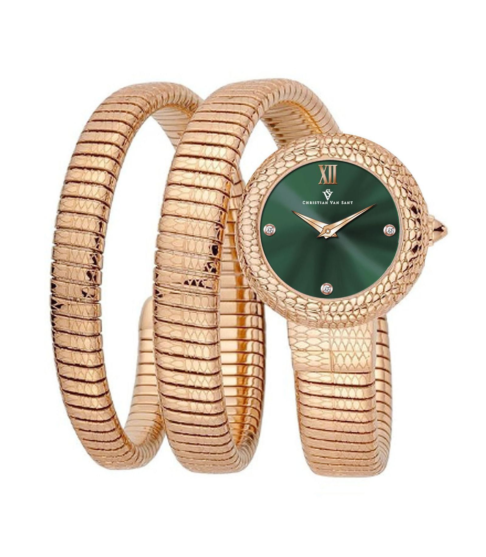 Christian Van Sant Women's Naga Green Dial Watch - CV0895