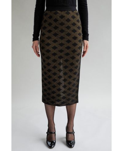 SSKEIN Women's Geometric Jacquard Knit Pencil skirt