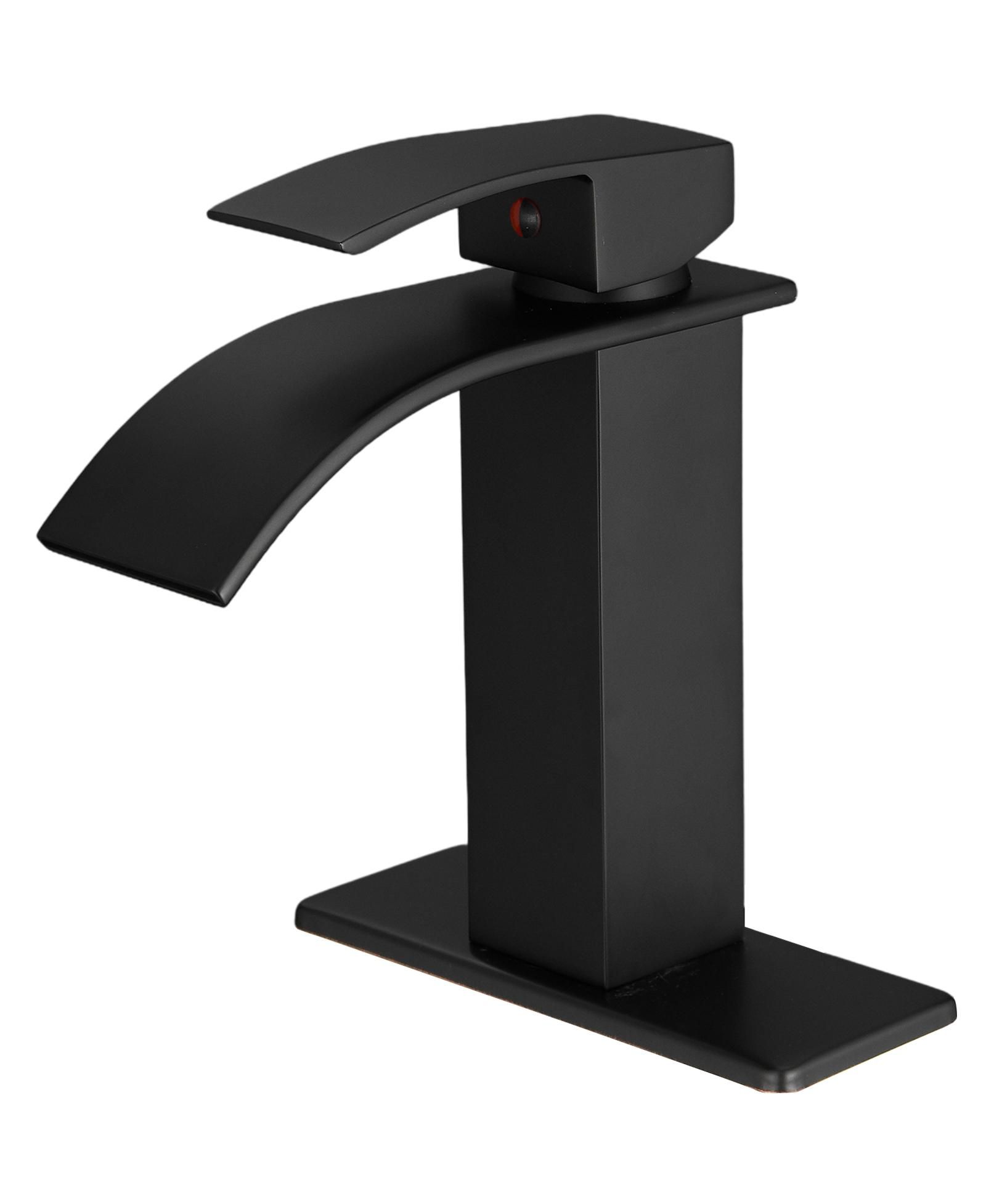 Greenspring Waterfall Single Handle Single Hole Low-Arc Drip-Free Vanity Sink Bathroom Faucet