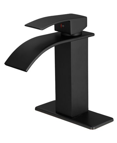 Greenspring Waterfall Single Handle Single Hole Low-Arc Drip-Free Vanity Sink Bathroom Faucet