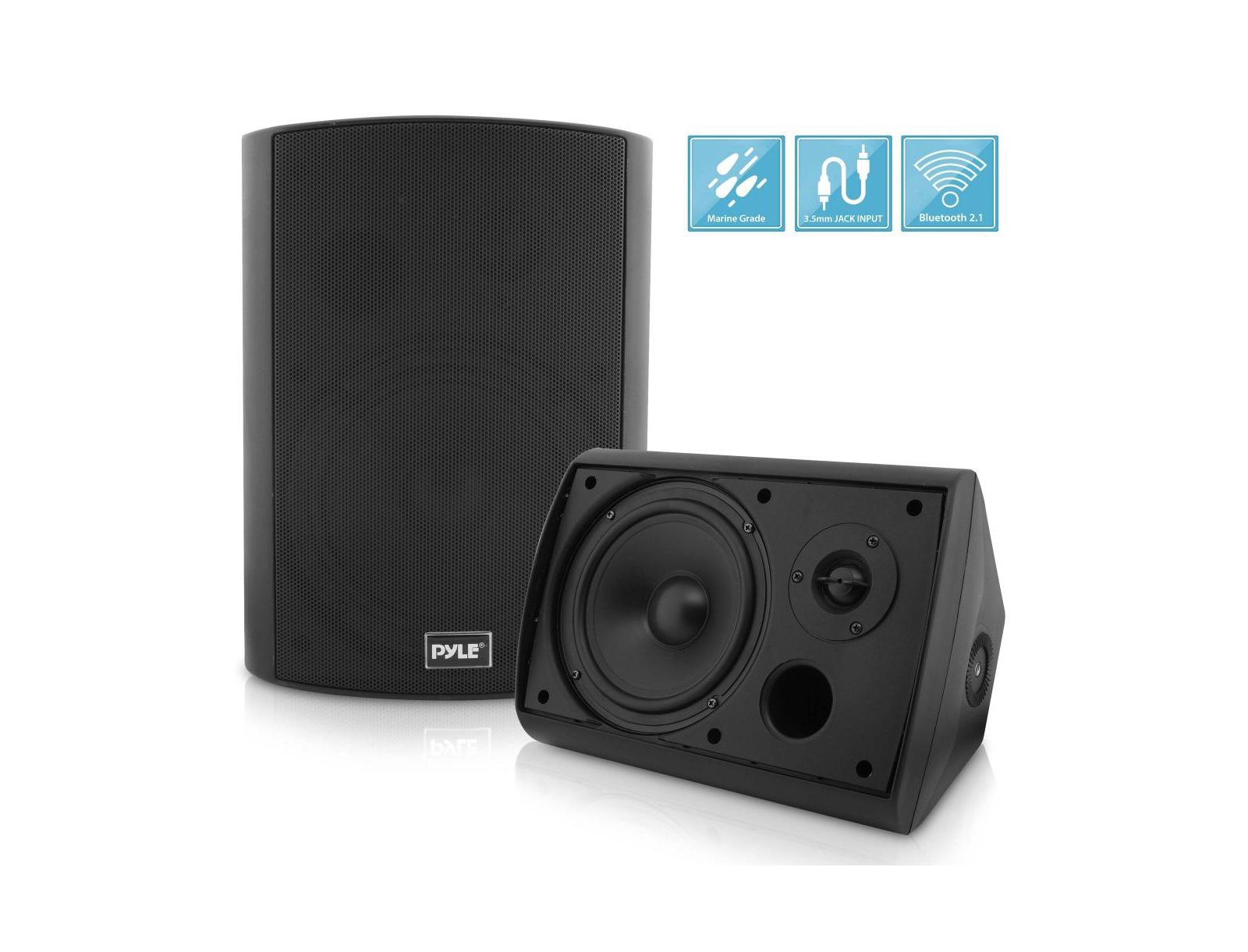 Pyle 6.5-Inch Waterproof Bluetooth Speaker with Built-In Amplifier