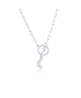 Цепочка Simona Sterling Crescent Moon Charm Paperclip Toggle Necklace