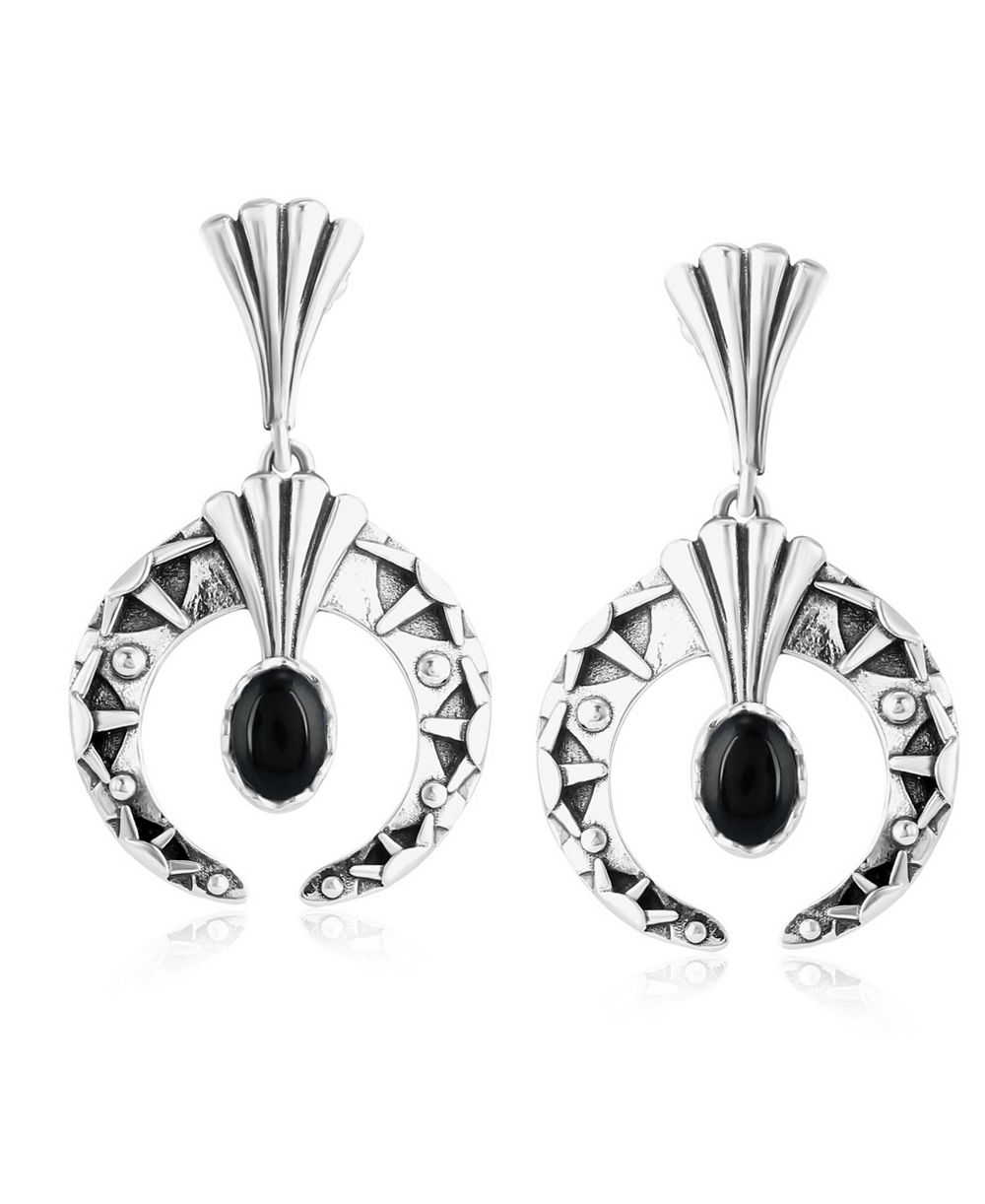 Серьги American West Jewelry с овалами из агата и серебром