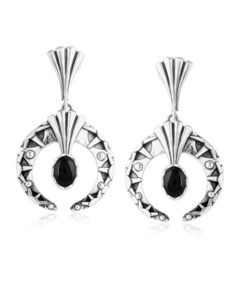 Серьги American West Jewelry с овалами из агата и серебром