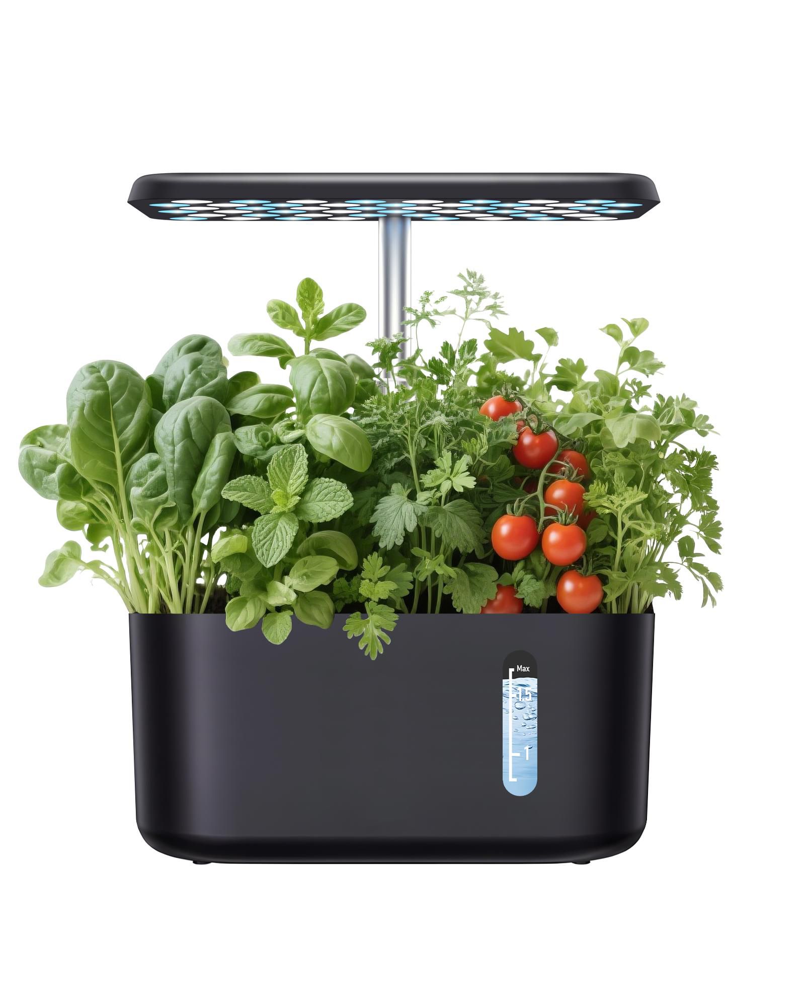 Гидропонная система для выращивания в помещении с 5 контейнерами, LED Grow Light, бесшумный насос и автоматический таймер для трав и овощей