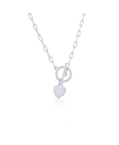 Подвеска-тога с шармом в форме сердца Sterling Heart Charm Paperclip