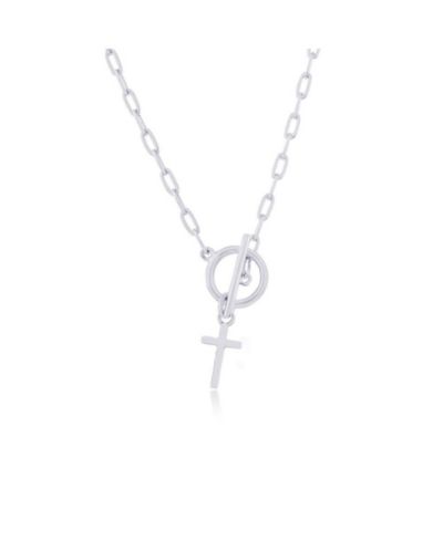Simona Ожерелье-цепочка Sterling Cross Charm с подвеской-замочком