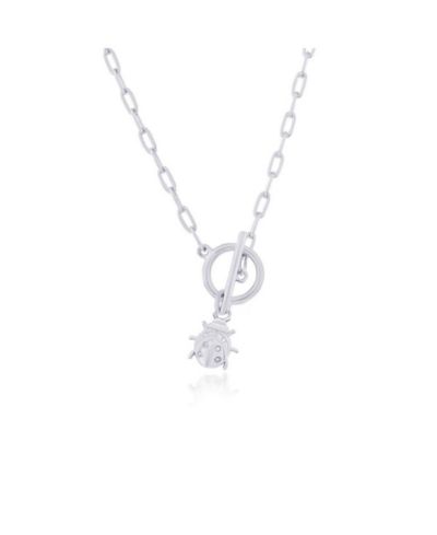 Подвеска-ожерелье Simona Sterling Ladybug Charm Paperclip Toggle