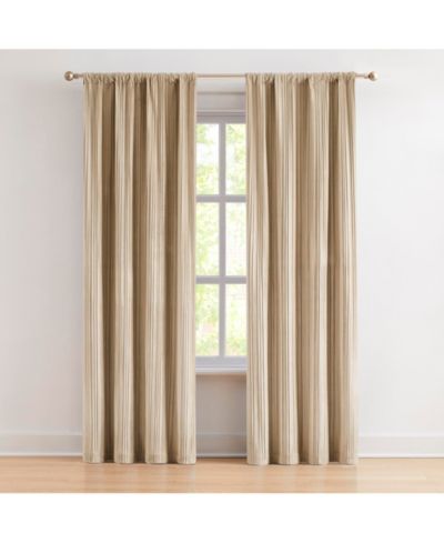 Lush Decor Glam Pleated Velvet Light Filtering Window Curtain Panels Pair