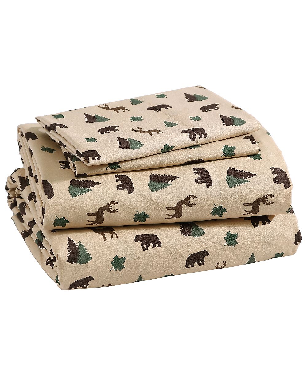 Beatrice Home Fashions комплект из 3 простыней Lodge 100-Thread Count Microfiber, Twin