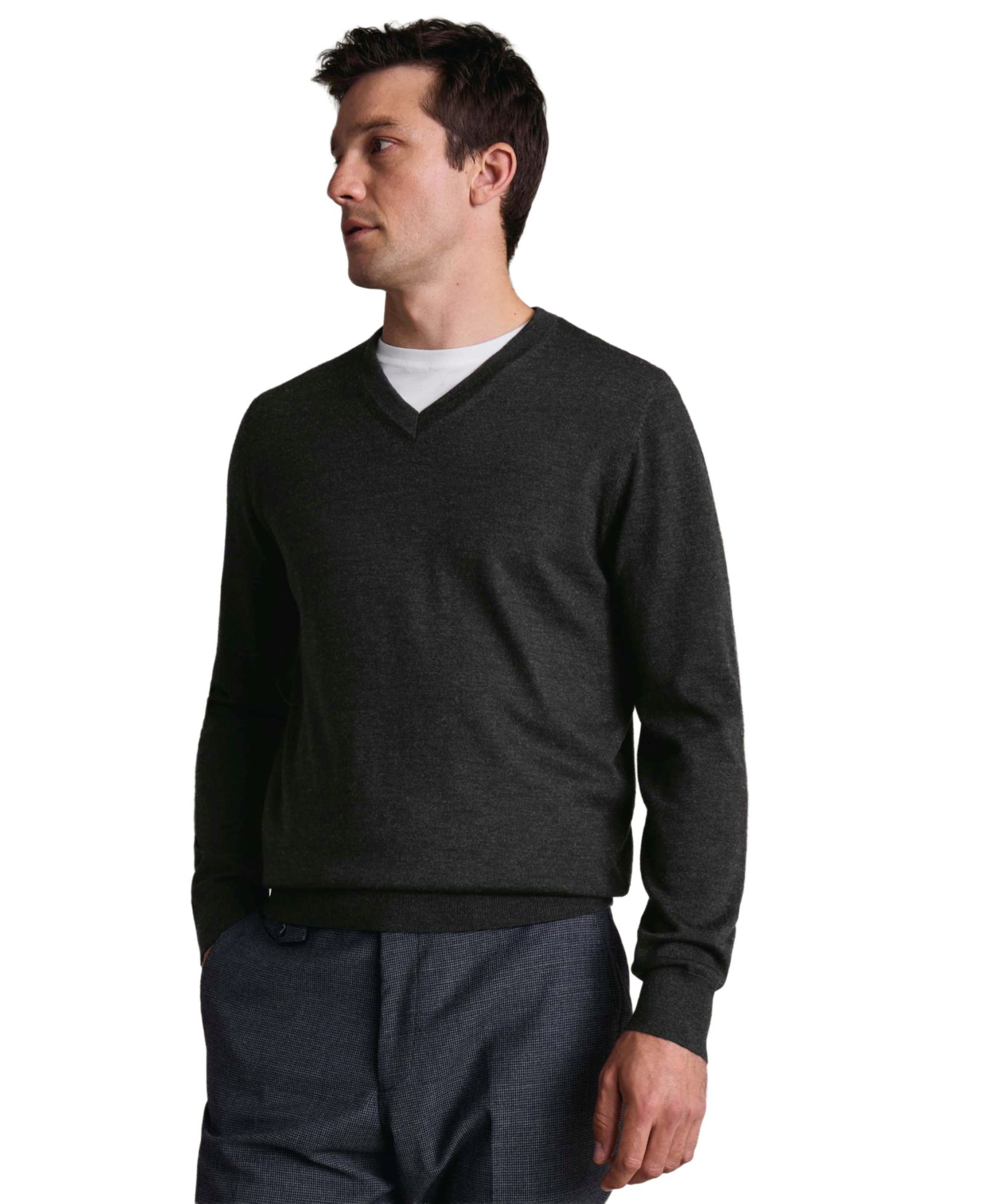 Charles Tyrwhitt Men's V-Neck Regular-Fit Sweater