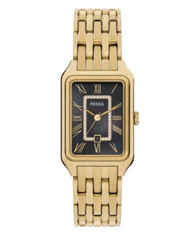 Fossil Women's Raquel Three-Hand Date Gold-Tone Stainless Steel Watch, 26mm