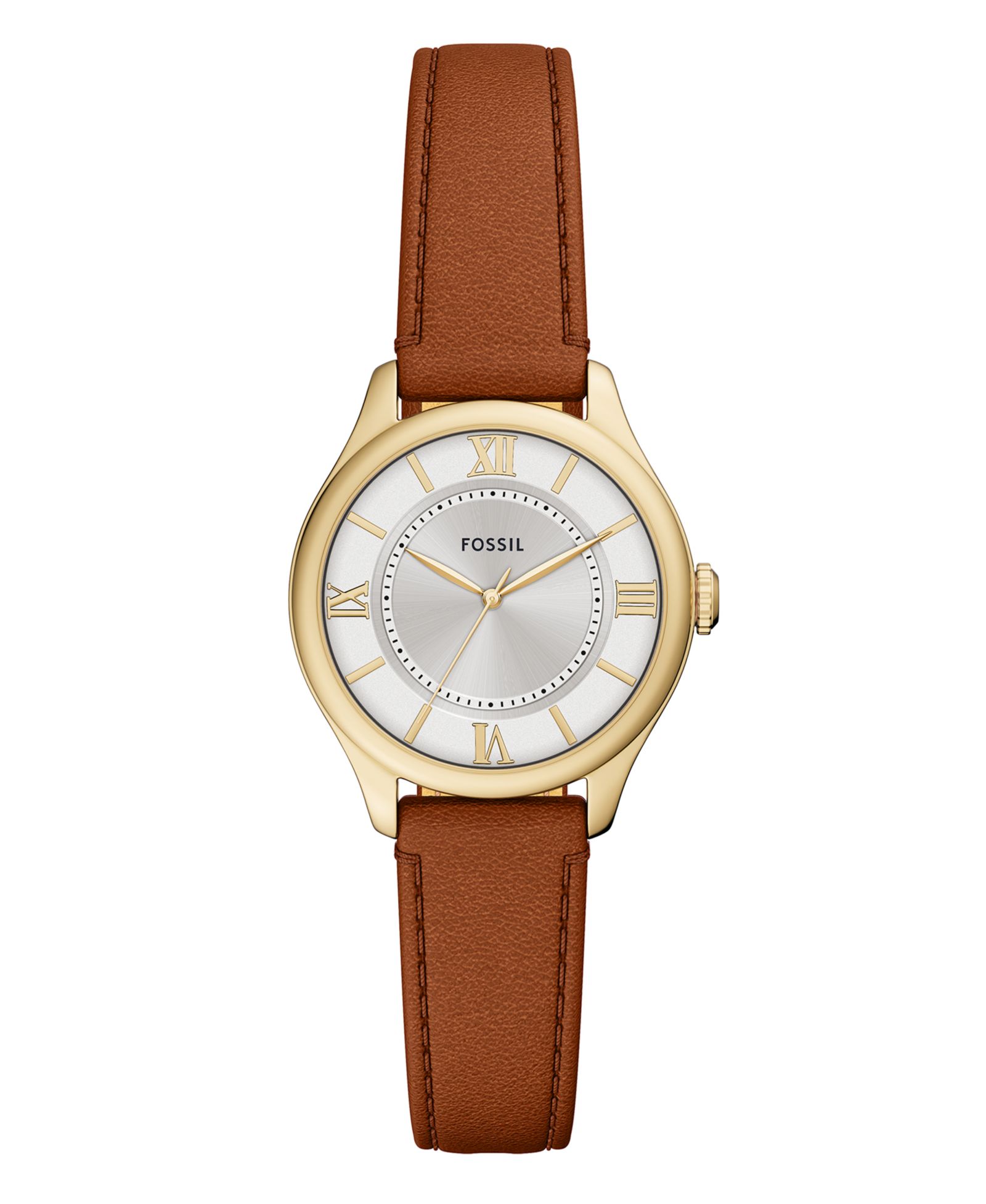Fossil Женские часы Gilmore Three-Hand Brown Croco кожаные 28mm
