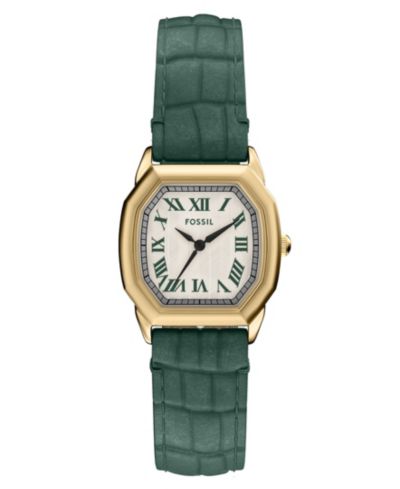 Fossil Женские часы Harlow Three-Hand Green Croco Leather, 27mm