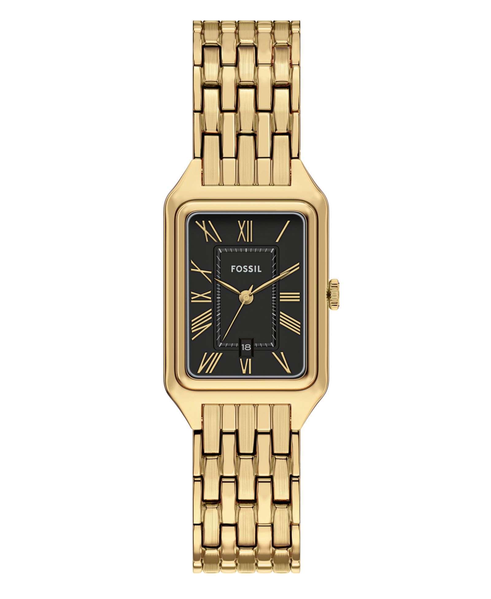 Fossil Women's Raquel Three-Hand Date Gold-Tone Stainless Steel Watch, 23mm