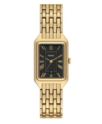 Fossil Women's Raquel Three-Hand Date Gold-Tone Stainless Steel Watch, 23mm