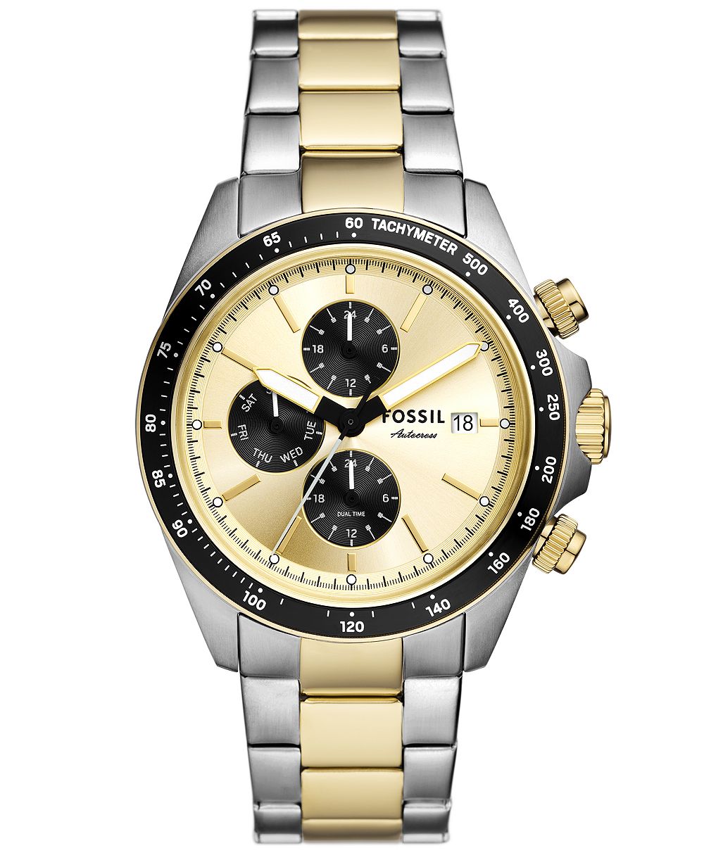 Мужские часы Fossil Autocross Multifunction Two-Tone Stainless Steel, 42mm
