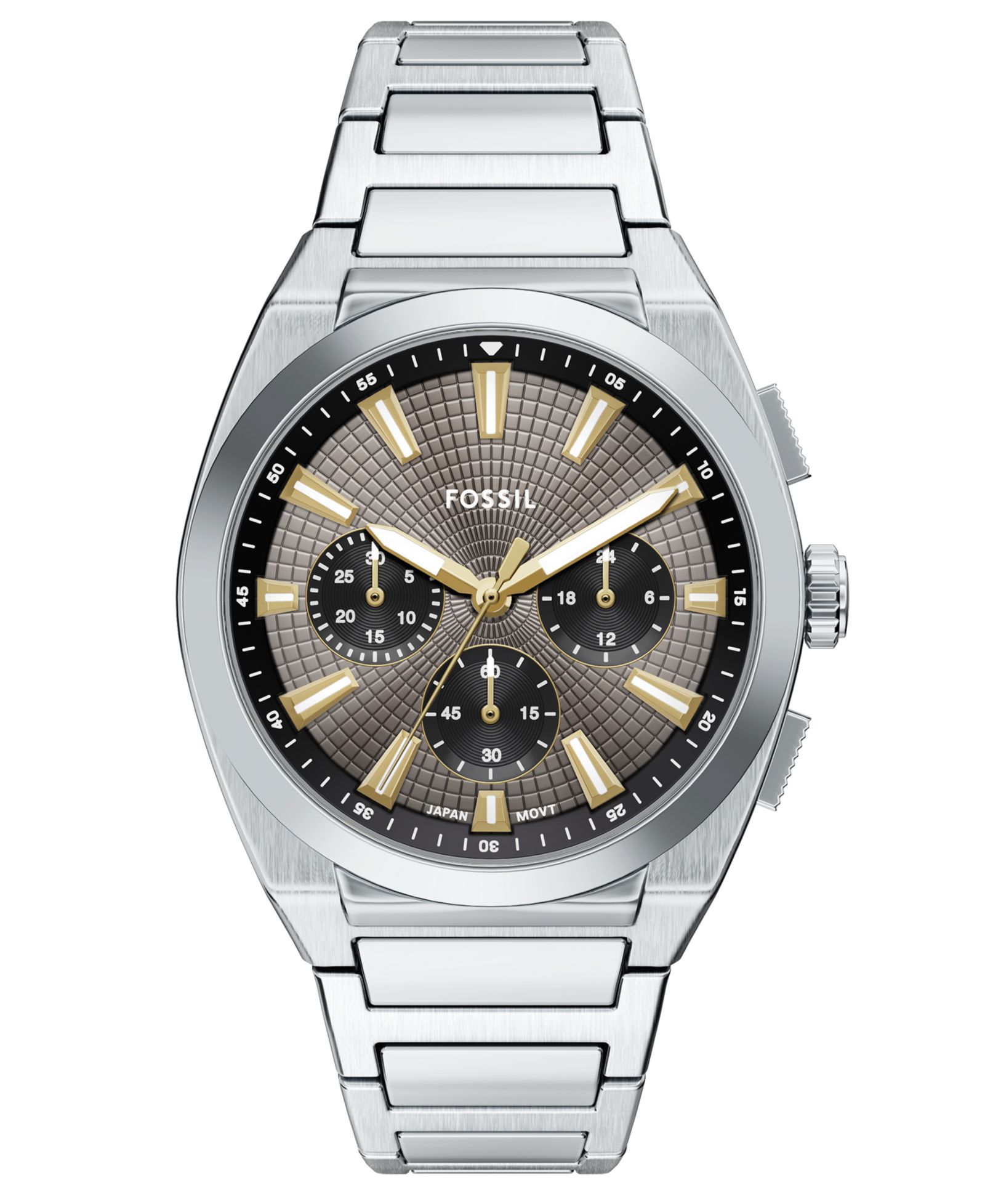 Fossil Мужские часы Everett Chronograph Stainless Steel, 44mm