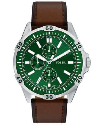 Мужские кожаные часы Fossil Garrett Multifunction Brown, 44mm