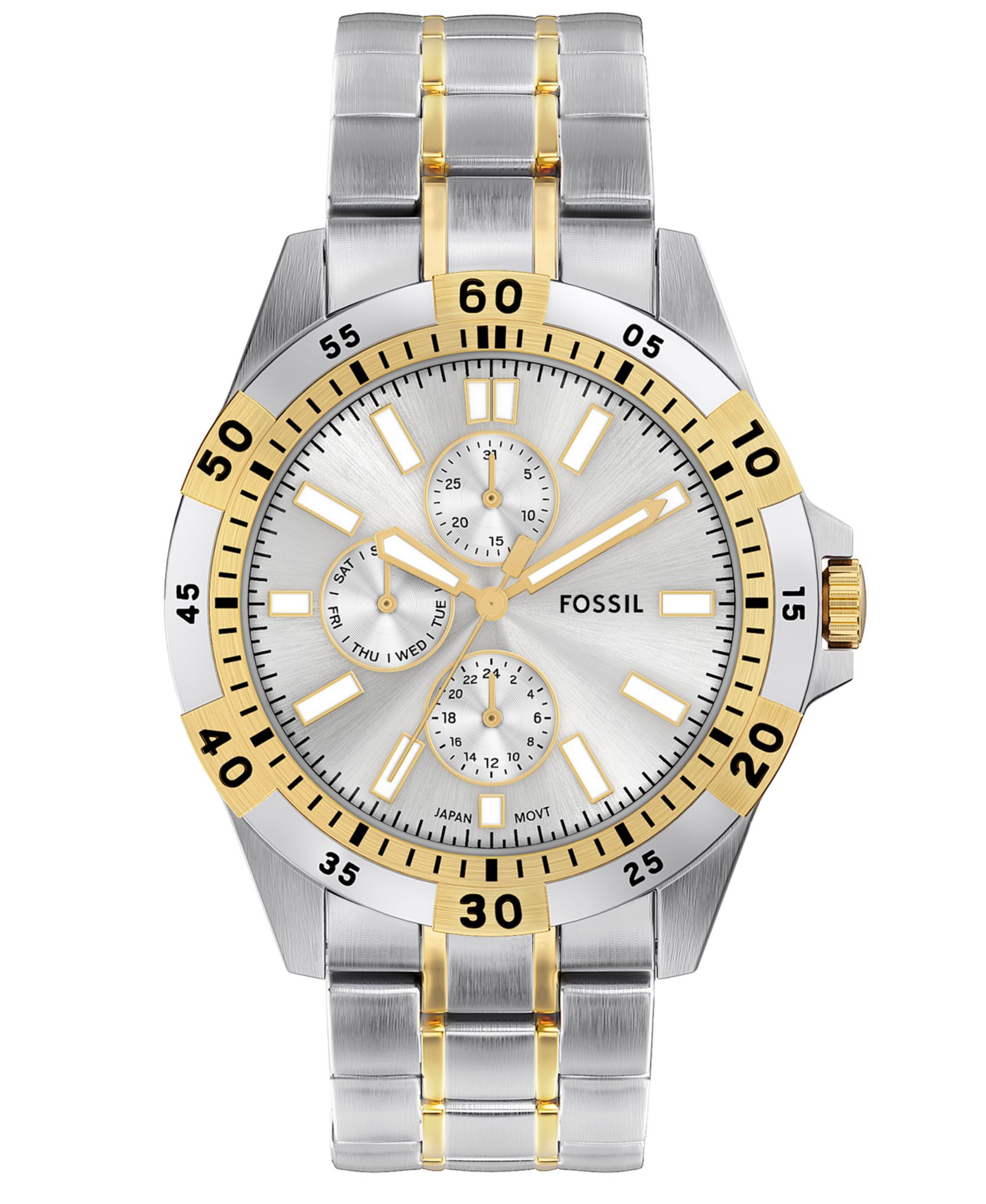 Fossil Men's Garrett Multifunction Two-Tone Stainless Steel Watch, 44mm