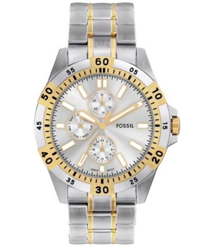 Мужские часы Fossil Garrett, двухцветные, стальные, 44mm