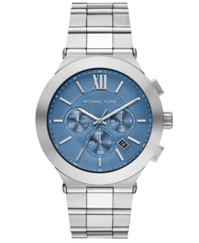 Michael Kors Men's Billie Chronograph Silver-Tone Stainless Steel Watch, 44mm