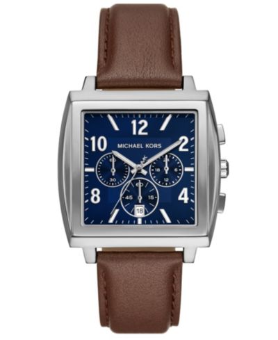 Мужские хронограф часы Michael Kors Rhys Brown Leather 41mm