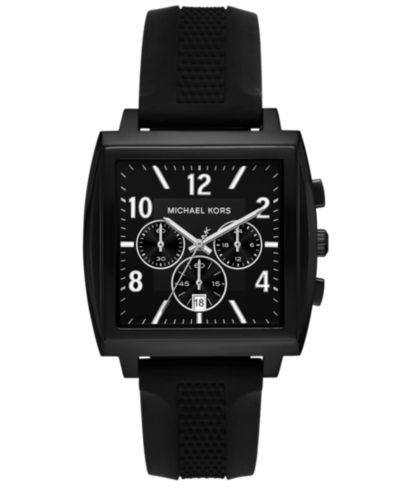 Michael Kors Мужской Rhys Chronograph Black Silicone Watch, 41mm