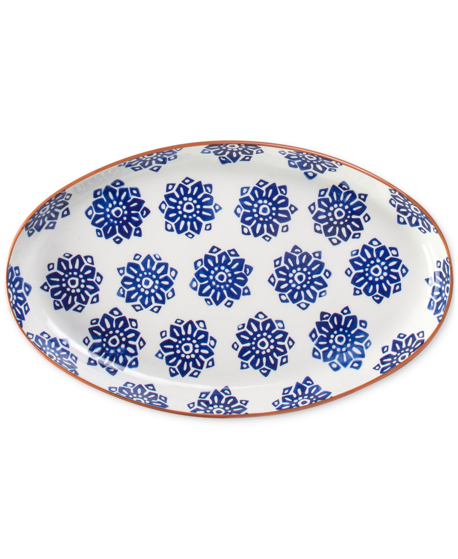 Euro Ceramica Oval тарелка Costa Azul Tile