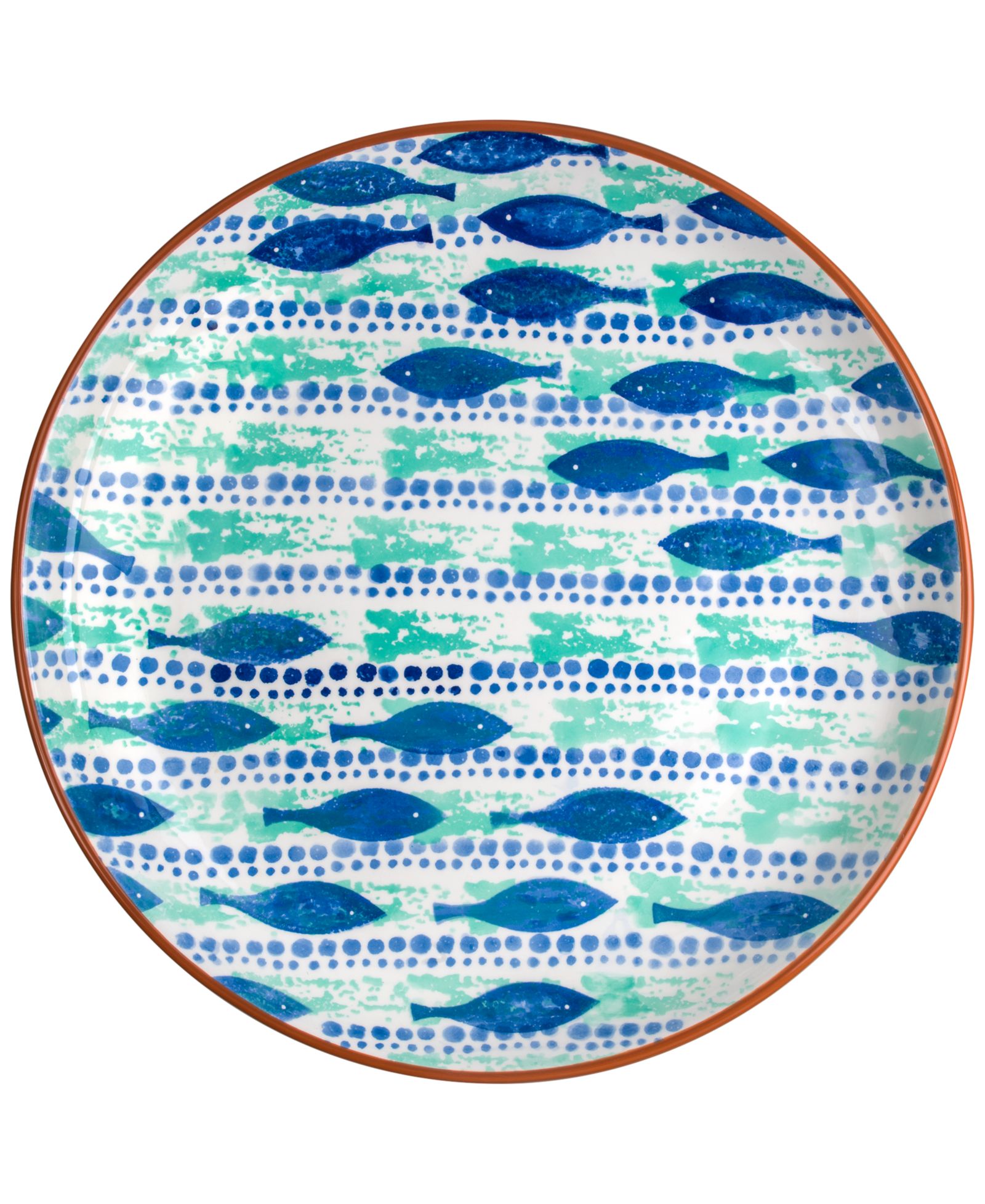 Euro Ceramica Costa Azul Pescador Oval Platter