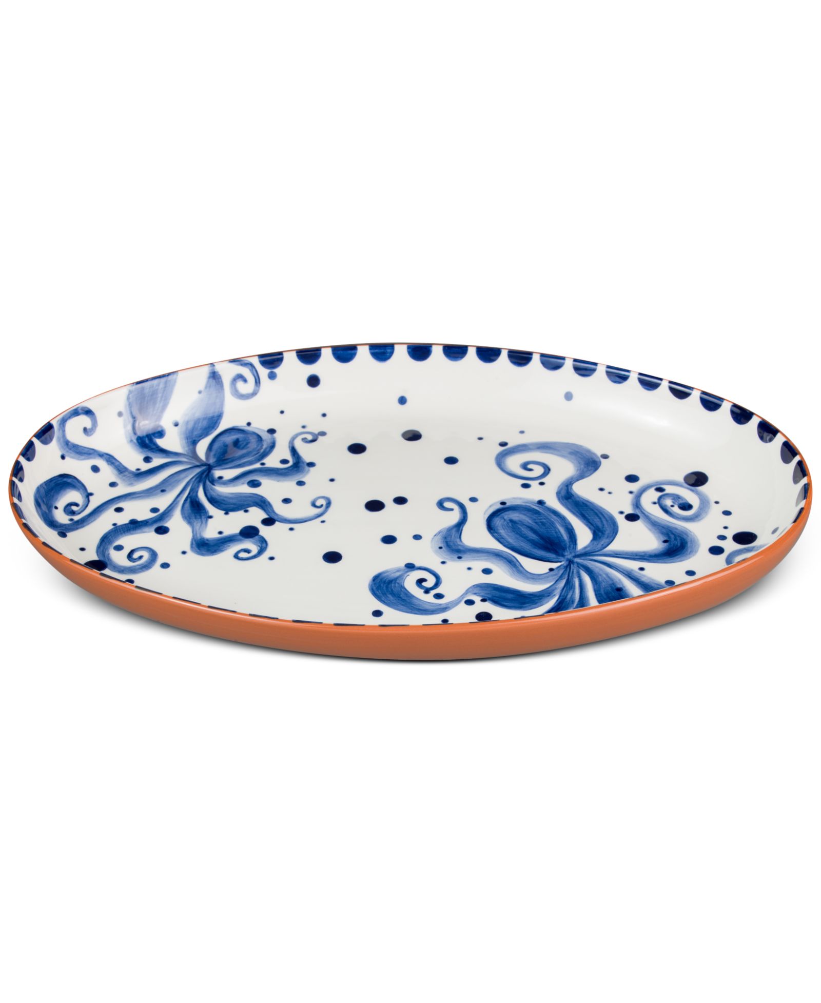 Овальное блюдо Euro Ceramica Costa Azul Octopus