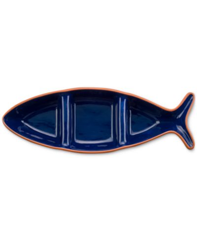 Раздельное блюдо для подачи Euro Ceramica Costa Azul Fish-Shaped, Large