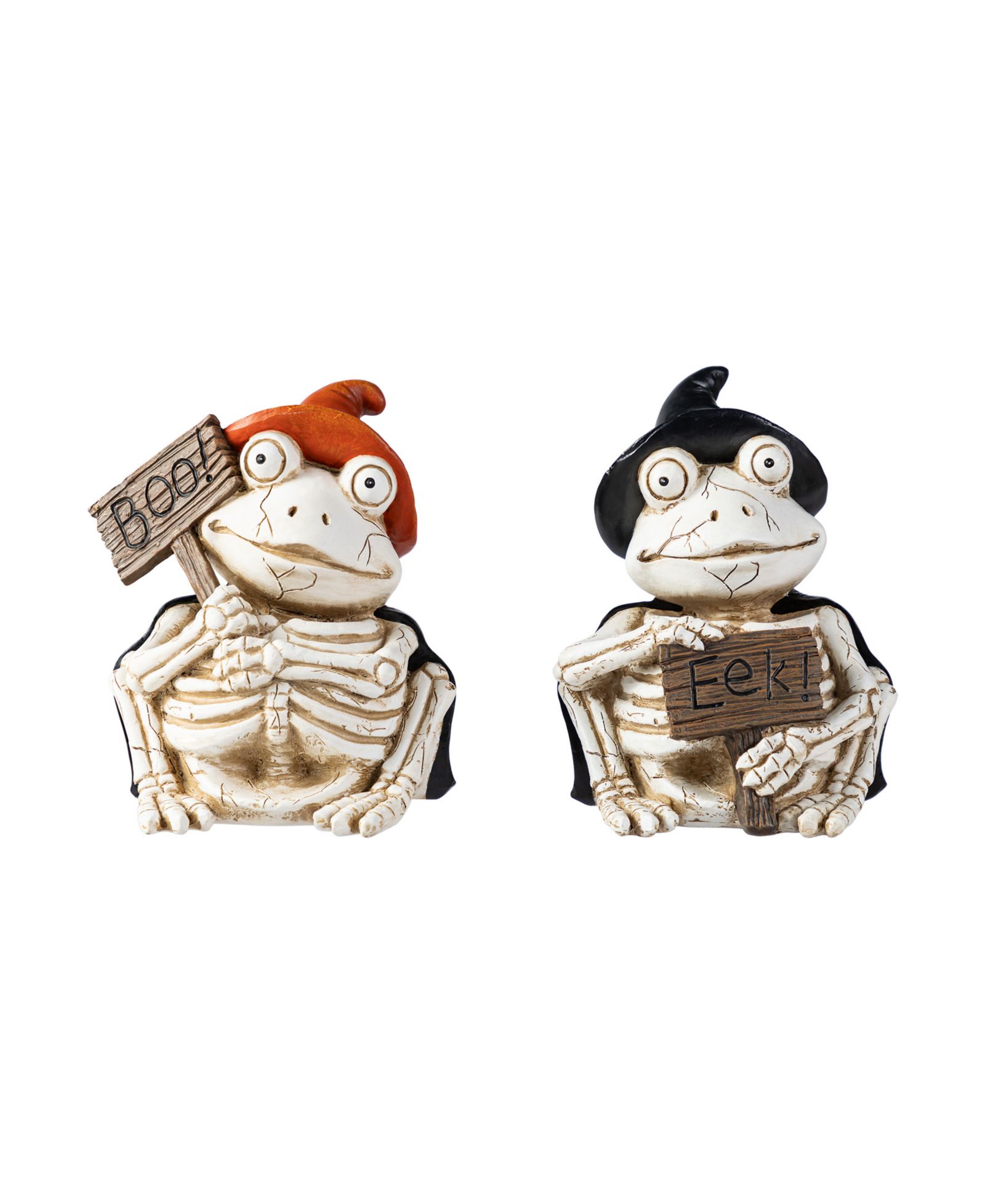 Декор для стола Glitzhome Halloween Resin Skeleton Frogs, набор из 2 шт