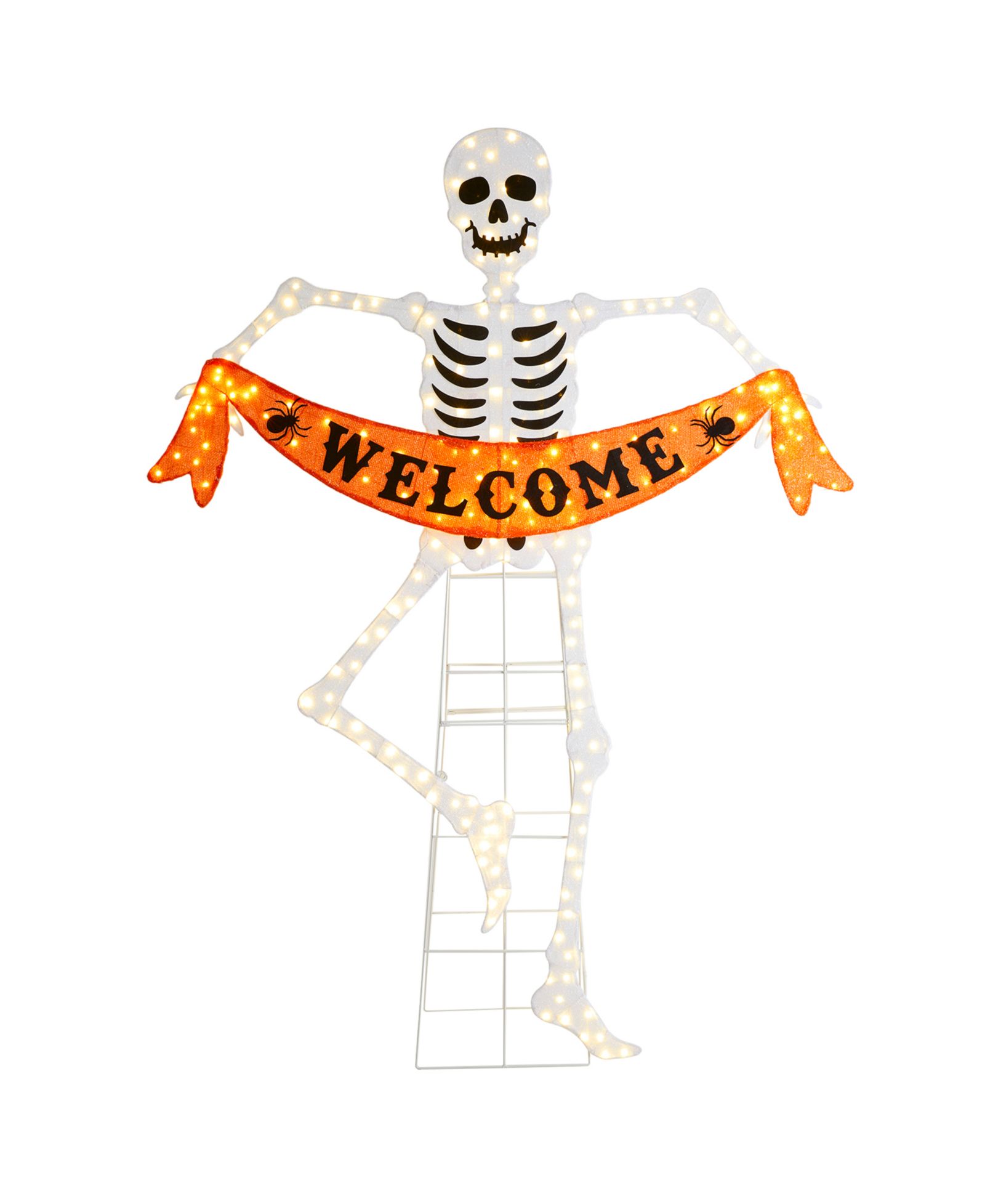 Уличный декор Glitzhome 86.25" Lighted Halloween Skeleton с LED-подсветкой